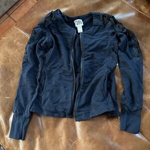 Prairie underground blue fitted arm detail sweatshirt jacket M